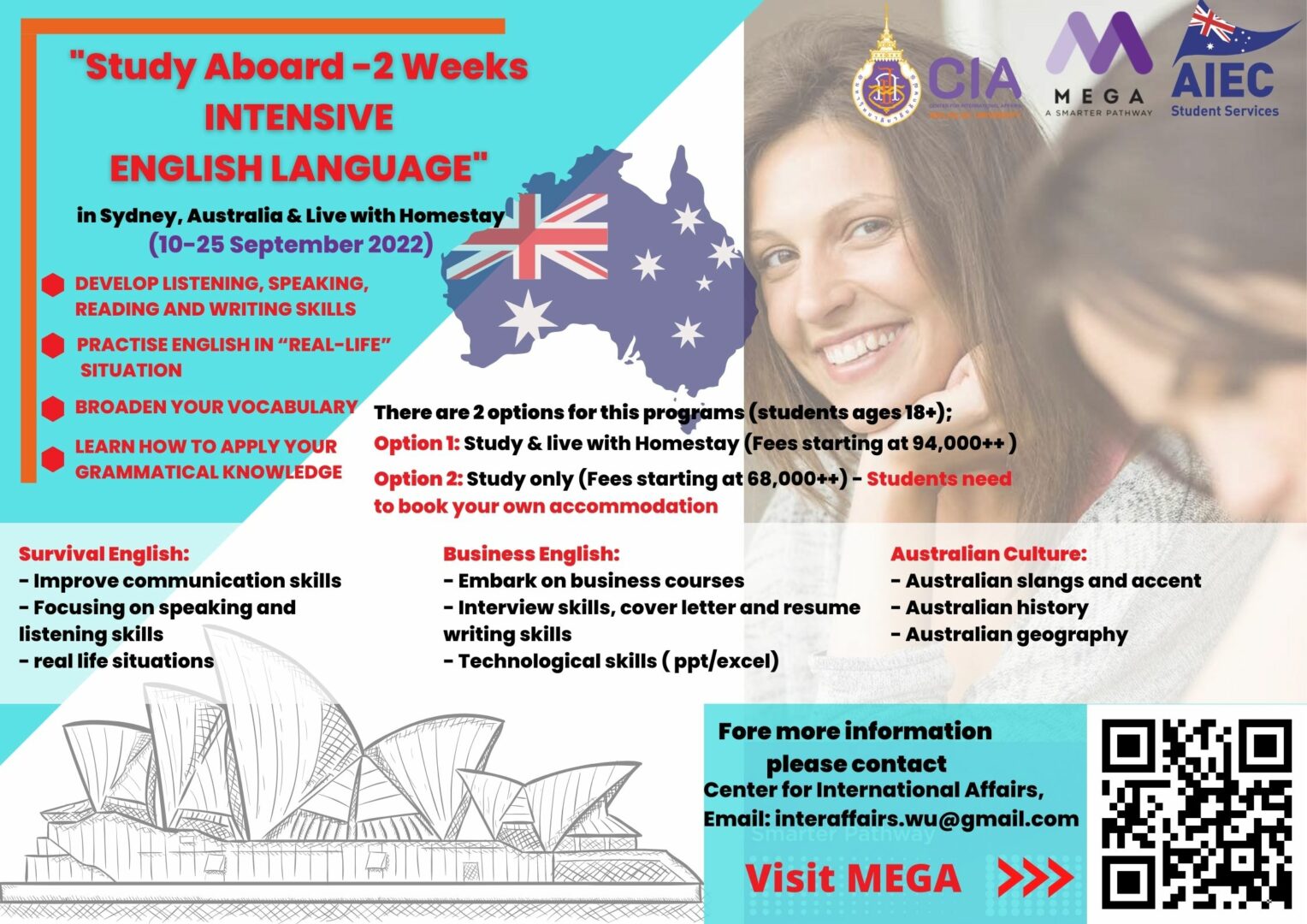 Boost your English and live in International Environment